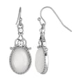 thumbnail image 4 of 1928 Jewelry Crystal And White Cats Eye Oval Drop Earrings, 4 of 4