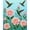 Pink, Pattern 1, variant on ODIKA 4'x6' Machine Washable Non-Slip Area Rug, Vintage Hummingbird Garden with Blooming Peony Florals High Traffic Rug, Pink, 477941