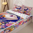 thumbnail image 3 of jejeloiu Colorful Flower Puffin Zipper Twin Comforter Sets with Fitted Sheet and 2 Pillowcases Kids,Wildlife Seagull Floral Zipper Bedding Set For Girls,Reversible,4-Piece, 3 of 7