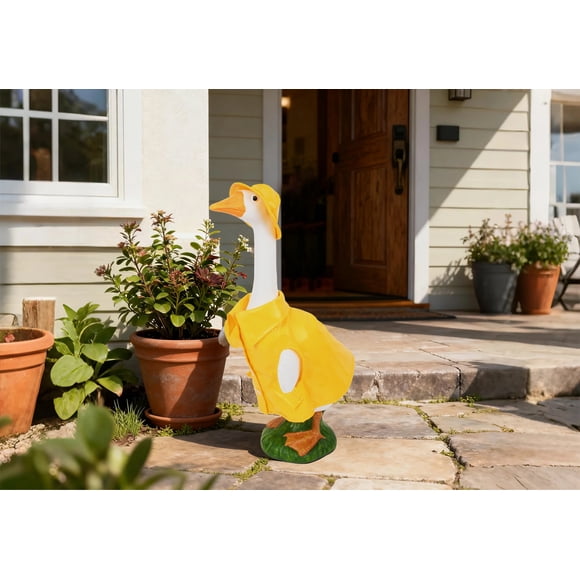 Mainstays Porch Goose in Raincoat Garden Statue