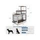 thumbnail image 4 of 2 - in - 1 multifunctional dog crate: de madera y metal pet muebles con cat perch, 2 food bowl almacenamiento estantes para dogs y cats to climb, play, y sleep, 4 of 8