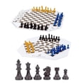 thumbnail image 1 of Juego de tablero de ajedrez WodGod para 3 o 4 jugadores con tapete de cuero, 1 of 6