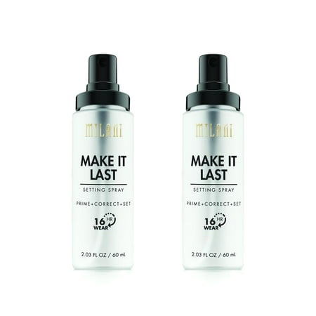 (2 Pack) MILANI Make It Last Setting Spray, Prime + Correct + (Best Drugstore Makeup Setting Spray)