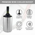 thumbnail image 3 of Sol Living Wine Chiller Bucket - Double Wall Stainless Steel Barware - Wine & Champagne Holder - Cooler for Home, Bars, Restaurants, Commercial Use - Ribbed & Shiny, 1.6 qt, 3 of 5
