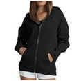 thumbnail image 6 of Godom Women Oversized Zip Up Hoodies Long Sleeve Tunic Sweatshirt Long Fleece Hoodie Jacket with Pockets, 6 of 7