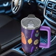 thumbnail image 5 of Halloween Gift 30oz Spooky Pumpkin Travel Coffee Mug with Handle and Straw Lid – Insulated Tumbler Cup, 5 of 5