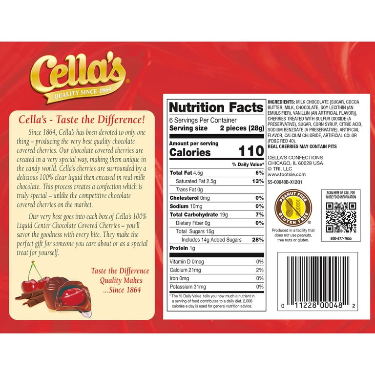 Cella's Milk Chocolate Covered Cherries 6 oz 12 Count - Walmart.com