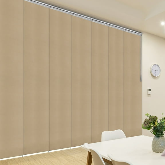 Domovina 7 Panel Track Vertical Blinds, Adjustable 110-153"W x 91.4"H - Lydos