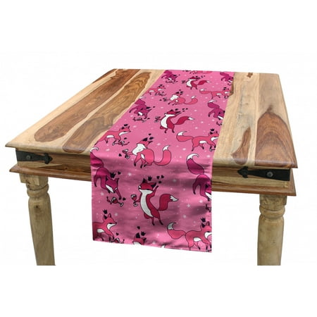 

Nursery Table Runner Funny Foxes Having Fun Drinking Wine and Getting Drunk Hangover Animals Dining Room Kitchen Rectangular Runner 3 Sizes by Ambesonne