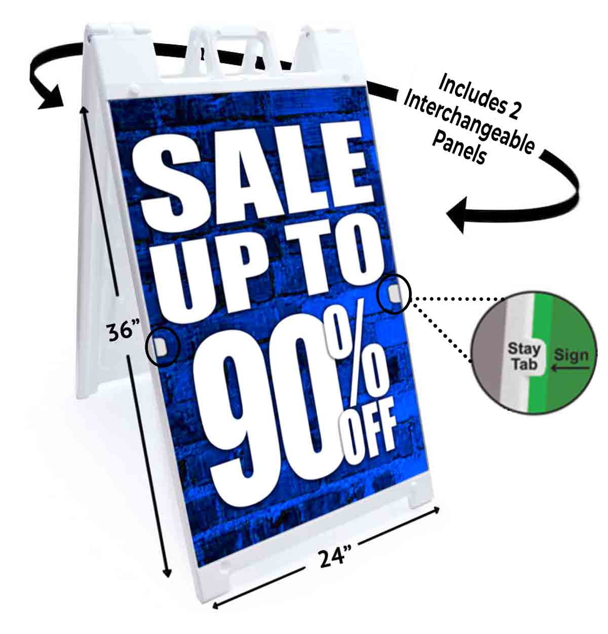 Sale Up To 90 Percent Off (24" X 36") Deluxe A-Frame Signicade, Includes 2 Removable Panels & Stand