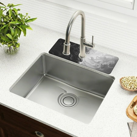 

Black and White Tie Dye Faucet Mat for Kitchen Sink 15 Sink Splash Guard Mat Super Absorbent Fast Drying Drain Pad
