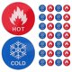 thumbnail image 3 of Modern Aesthetic Hot Cold Water Sign Stickers Temperature Indication For Hotel Showers 15 Pairs, 3 of 5
