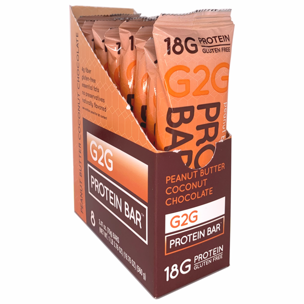 G2G Protein Bar, Peanut Butter Coconut, GlutenFree, Clean Ingredients