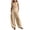Khaki, variant on Womens Two Piece Summer Outfits Casual Lounge Sets Draped Cowl Neck Sleeveless Tops High Waist Wide Leg Cotton Linen Pants Beach, Travel Everyday Wear