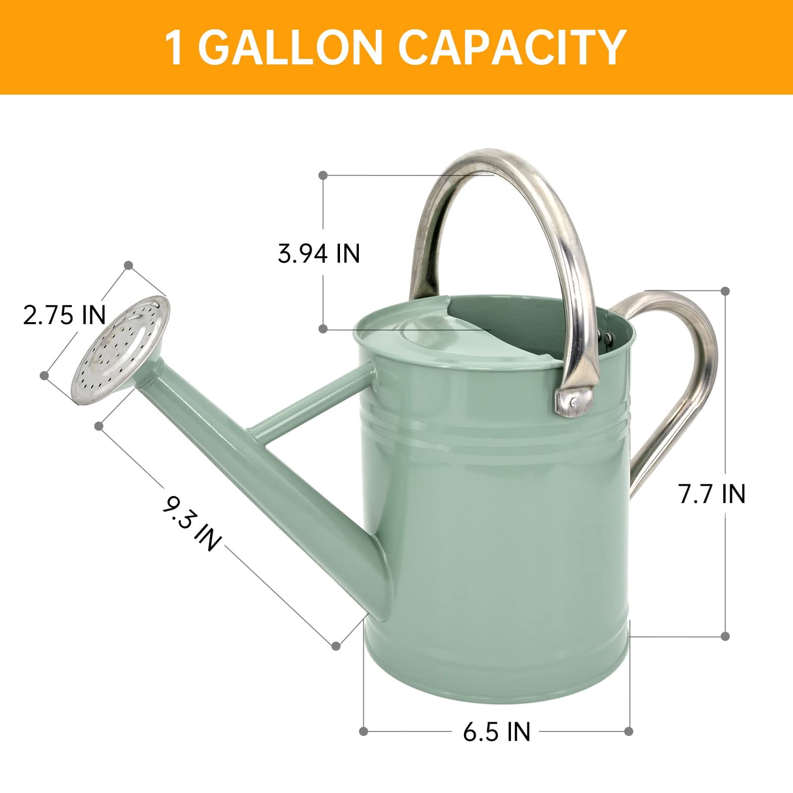 Metal Watering Can for Outdoor Plants, Galvanized Steel Watering Can with Removable spout, 1 Gallon,Perfect Home & Garden Décor Cream Green - CREAM GREEN