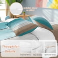 thumbnail image 2 of Green Brown Duvet Cover Set Kal King Size, Gradient Wood Grain Farmhouse Retro Striped 4 Piece Soft Microfiber Bedding Set with 1 Duvet Cover, 1 Flat Sheet, 2 Pillowcases, 2 of 9