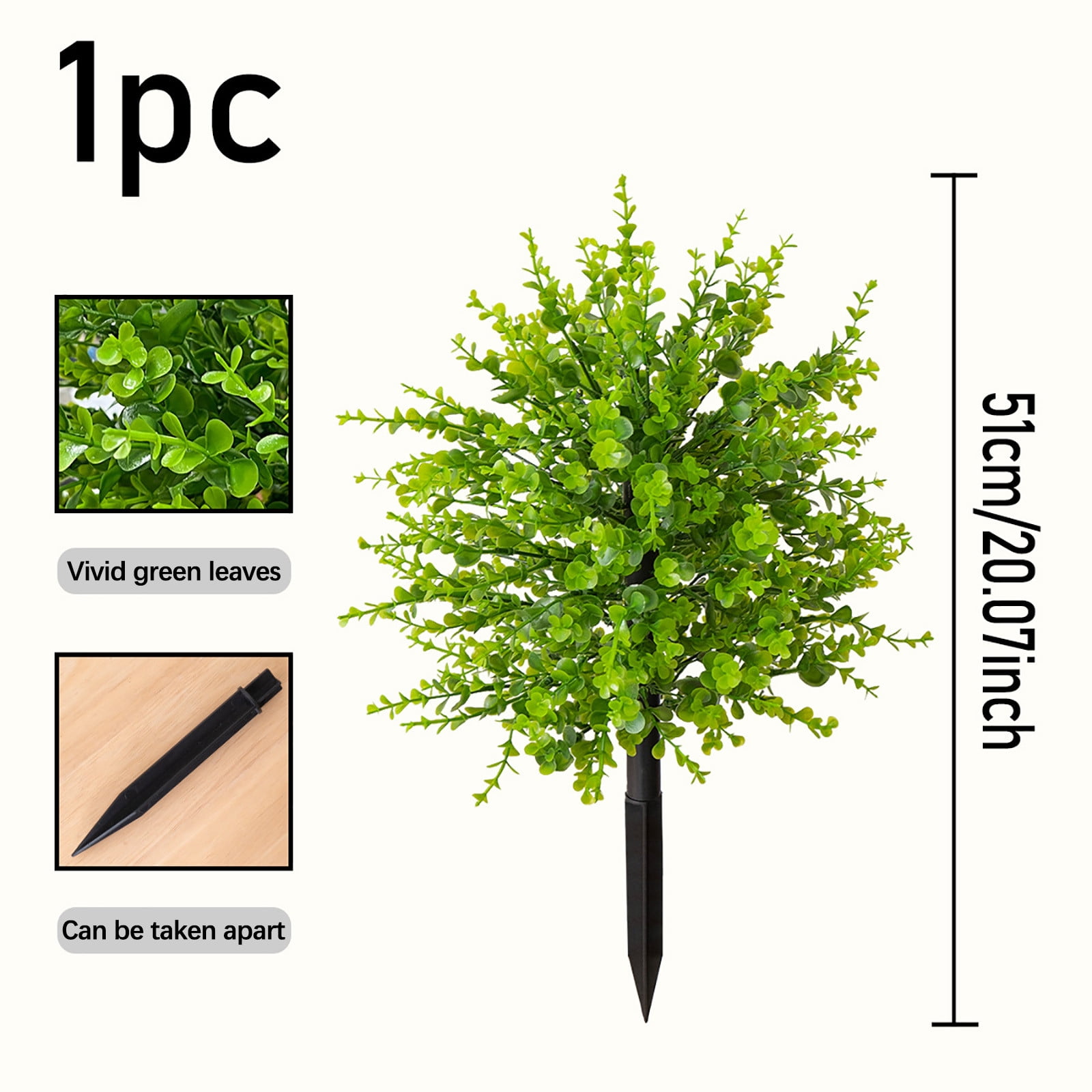 Artificial Flowers for Outdoors, Outdoor Faux Plants Uv Resistant, Outdoor Potted Faux Bushes with Spikes, Ideal for Front Door, Garden, Patio Indoor Outdoor Greenery Decor 51cm