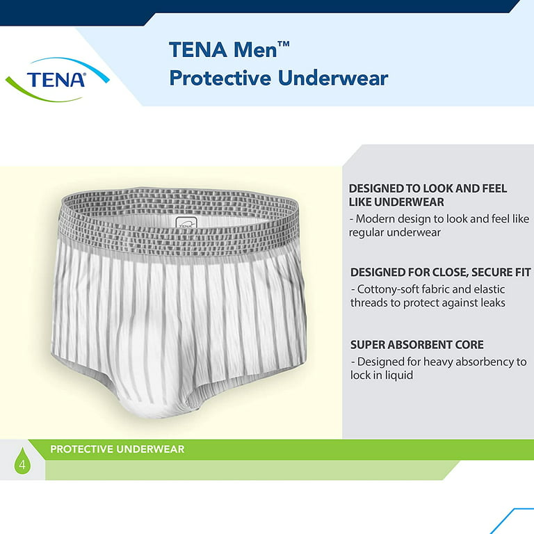 TENA Men Protective Underwear Super Plus Absorbency for Moderate to Heavy  Incontinence Protection