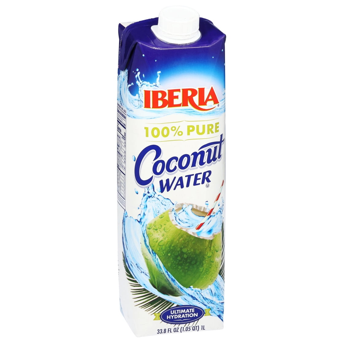 (3 pack) Iberia 100% Pure Coconut Water in Bottle, 33.8 fl oz, Natural Hydration Beverage