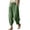 Green, variant on Conairie Women Linen Pants Straight Leg Elastic Waisted Casual Harem Pants With Drawstring Vacation Palazzo Trousers Outfits With Pockets Black L
