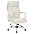 thumbnail image 1 of Executive Chair with Thick Padded Cream Faux Leather Seat, 1 of 7