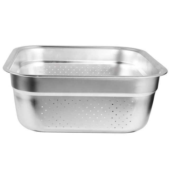Stainless Steel Square Colander, Kitchen Basket with Uniform Drainage Holes for Efficient Rinsing, Large Square Container for Kitchen, Vegetable Washing Basin, Ideal for Food Prep and Storage