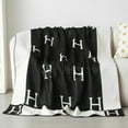 thumbnail image 2 of H Blanket Soft Throw Blanket Cozy Plush Fleece Blanket Warm Plaid Shawl Decorative Sofa Bed Blanket for Womens Bedroom Living Room 67x55 Inches, 2 of 7