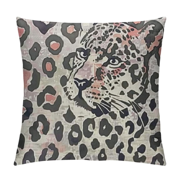 Leopard Pattern Throw Pillow Cover Cheetah Animal Jaguar Panther Skin Surface Spots Wild Luxury Black Pillow Case Inch Decorative Men Women Boy Girl Room Cushion Cover for Home Couch Bed