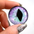 thumbnail image 2 of Pastel Dragon or Cat Glass Eyes in Purple and Blue, 2 of 7