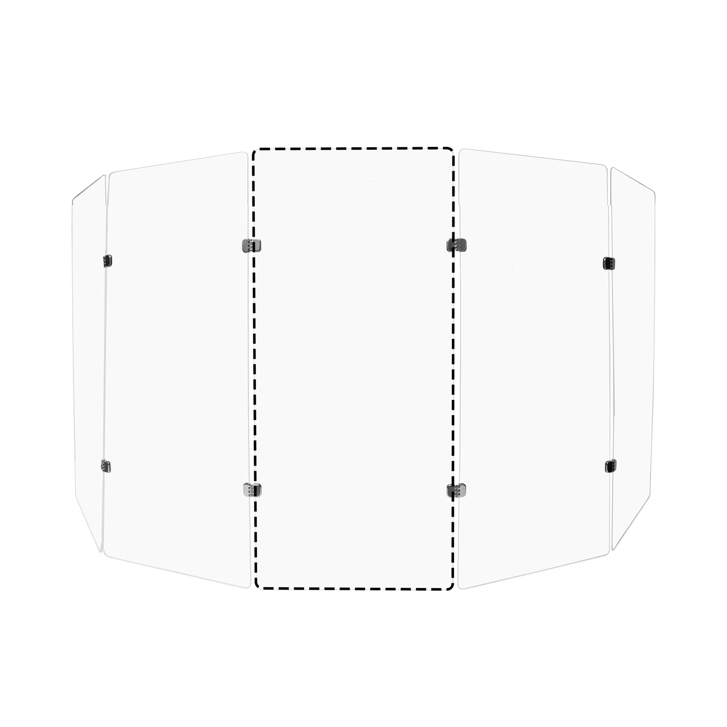 PENNZONI Sinlge Panel Acrylic Drum Shield w/ Plastic Hinges, 4ft Drum Screen