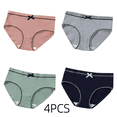 thumbnail image 2 of LYMAYTER Young Girls Bow Decor Underwear Breathable Ribbed Cotton Comfortable Triangle Panties for Daily Use 4pcs, 2 of 8