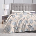 thumbnail image 6 of Coastal Seashell Pattern Throw Blanket, Vintage Ocean Shell and Starfish Decorative Blanket for Sofa Couch Bed 50x40, 6 of 6