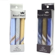 Royal Mart 06 Mens Cotton Handkerchief Set - 15+ Inches, Dark Striped, Multi-Color Handkerchief