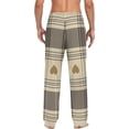 thumbnail image 6 of Men's Pajama Pants with Pockets Sleepwear Lounge Pants Stretch Casual Hearts Beige Buffalo Plaid, 6 of 6