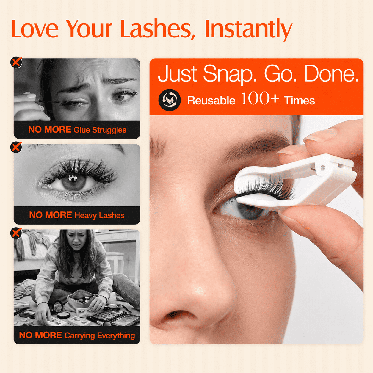 Wrongduck Reusable Magnetic Lash Kit with Precision Applicator, No Glue Required Soft Lightweight Magnetic Eyelashes, Natural Spiky Lash Accent for Daily and Party Styling