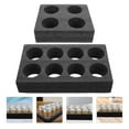 thumbnail image 3 of SHISUYAN Black Portable Coffee Cup Tray with Multihole Design for Safe and Practical Food Storage pearl wool 2 pcs, 3 of 8