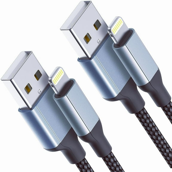 Huangting 1FT Short Charger Cord Compatible with iPhone Models, 2Pack Braided USB A to Lightening Cable for iPhone 14/13/12/11Pro/X/XR/Plus/iPad