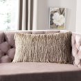 thumbnail image 2 of SAFAVIEH Indoor/Outdoor Modern Glam Shag Pillow, 14" x 24", Champagne, 2 of 4