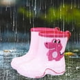 thumbnail image 2 of Siilsaa Kids Rain Boots Kids Rain shoes Easy On Rubber Rain Boots (Little Kid/Big Kid) Pink,13, 2 of 5