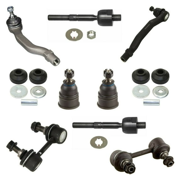 10 Pcs Suspension Kit Front Lower Ball Joints Inner & Outer Tie Rod Ends Sway Bar Link Front Shock Bushings Fits select: 1998-2002 HONDA ACCORD, 1999-2003 ACURA 3.2TL