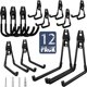 thumbnail image 1 of 12 Ganchos de Garaje Resistentes Antideslizantes con Tornillos, Ganchos de Garaje Organizador Multiusos, Bicicletas, Escaleras y Artículos Voluminosos (Negro-12 piezas), 1 of 4
