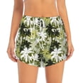 thumbnail image 2 of Balery Hawaii Palms Pantalones cortos deportivos para mujer con forro y dos bolsillos, elásticos, para entrenamiento, gimnasio, yoga-Medium, 2 of 7