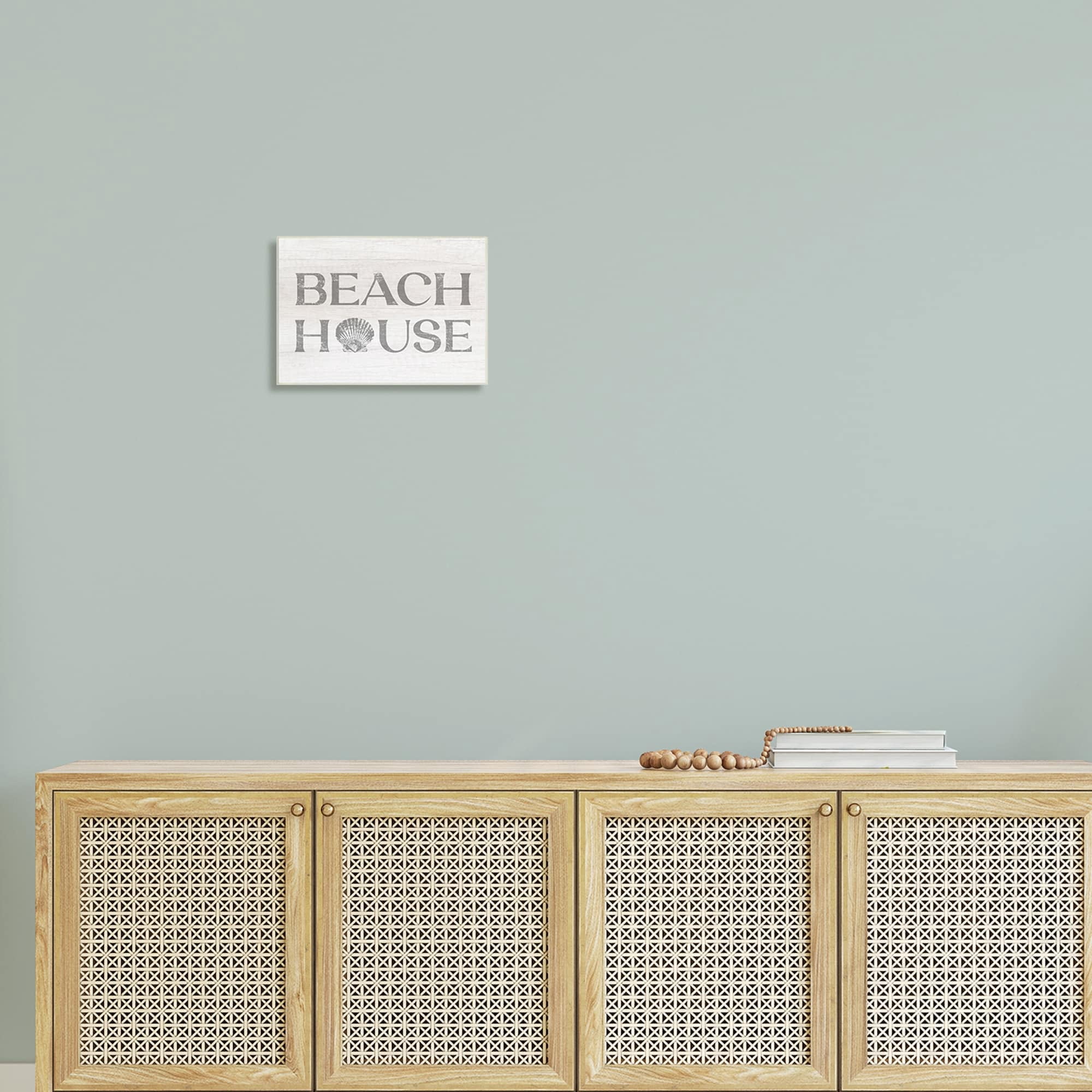Stupell Industries Beach House Text Vintage Clam Seashell Motif Wood Wall Art, 19 x 13, Design by Lil' Rue