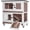 Brown(36"L x 17.7"W x 36.4"H), variant on Aivituvin Rabbit Hutch Indoor Outdoor, 2-Story Rabbit Cage for Guinea Pigs with 2 Leakproof Trays & 4 Wheels
