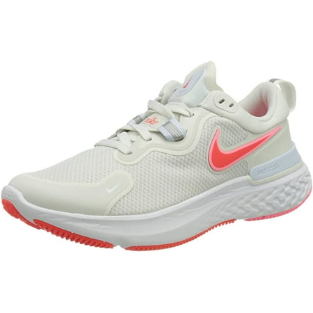 Nike Women's React Miler Running Shoes, Platinum/Crimson/Grey, 7.5 B(M) US