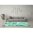 thumbnail image 3 of Ahgly Company Machine Washable Indoor Square Abstract Turquoise Blue Modern Area Rugs, 3' Square, 3 of 4