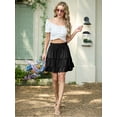 thumbnail image 3 of JWD Women's Short Skirt Summer Pleated Elastic Short Skirt Drawstring Mini Skirts Black XL, 3 of 10