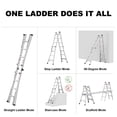 thumbnail image 2 of Multi-Position Ladder, Folding A-Frame Extension Ladder with Hinge Locks, Adjustable Ladder for Home and Garage, Indoor Outdoor Use, 250 lbs Capacity, 2 of 9