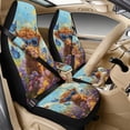 thumbnail image 2 of Xoenoiee Highland Cattle Butterfly Daisy Flower Print Car Seat Covers Set with Universal Seatbelt Pads and Car Armrest Cover, Faux Leather 5pcs Auto Accessories for Most Vehicle, 2 of 7