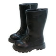thumbnail image 4 of CAICJ98 Kids Knee High Riding Boots Kids Fashion Low Heel Winter Boots Side Zipper Tall Girls Boots (Toddler/Little Kid/Big Kid),10, 4 of 7